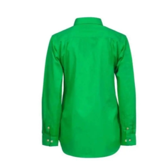 Picture of WorkCraft, Womens, Shirt, Long Sleeve, Lightweight, Cotton Drill, Half Packet, Contrast Buttons