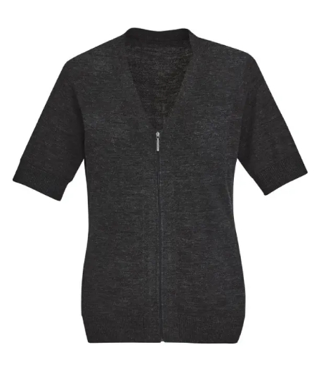 Picture of Biz Care, Womens Zip Front S/S Cardigan