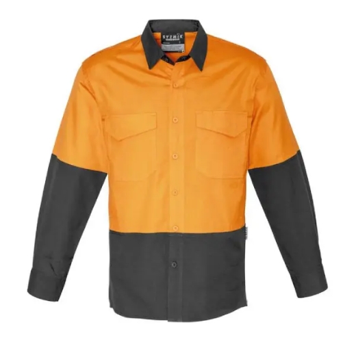 Picture of Syzmik, Mens Rugged Cooling Hi Vis Spliced L/S Shirt