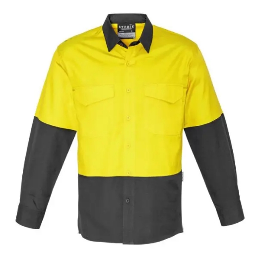Picture of Syzmik, Mens Rugged Cooling Hi Vis Spliced L/S Shirt