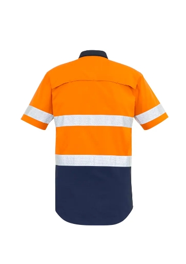 Picture of Syzmik, Mens Rugged Cooling Taped Hi Vis Spliced S/S Shirt