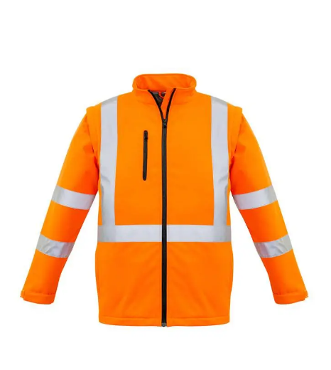 Picture of Syzmik, Unisex Hi Vis X Back 2 in 1 Softshell Rain Jacket