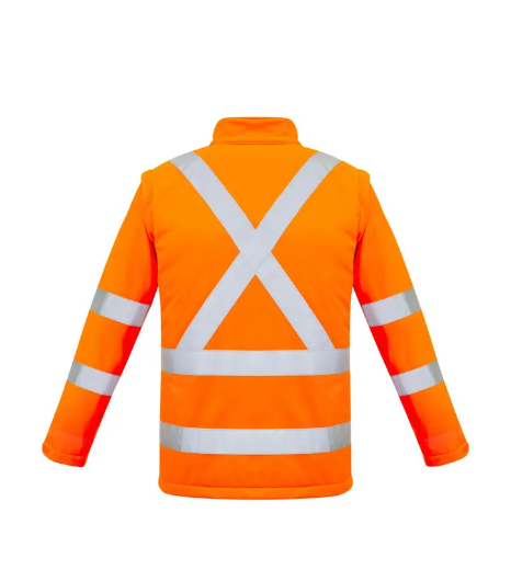 Picture of Syzmik, Unisex Hi Vis X Back 2 in 1 Softshell Rain Jacket