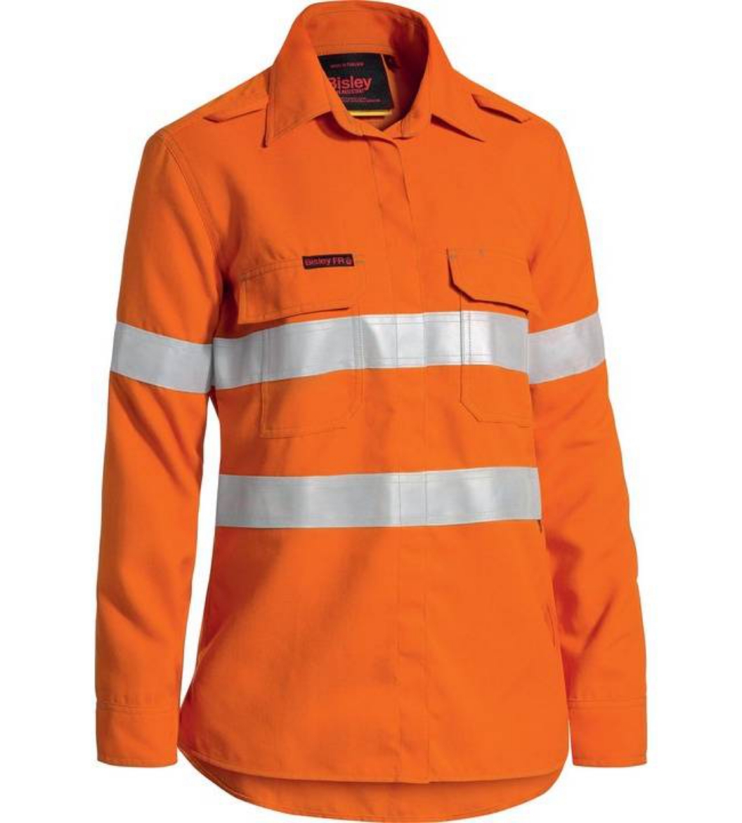 Picture of Bisley,Women's  Taped Hi Vis Lightweight FR Vented Shirt Tencate Tecasafe® Plus 580