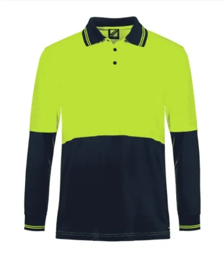 Picture of WorkCraft Hi-Vis Micromesh Polo Long Sleeve