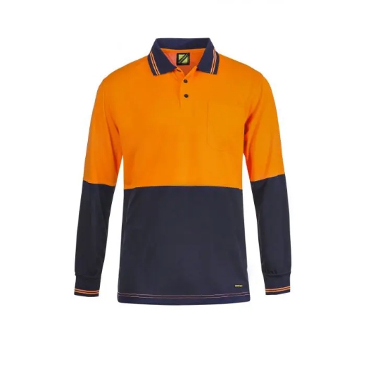 Picture of WorkCraft Hi-Vis Micromesh Polo Long Sleeve