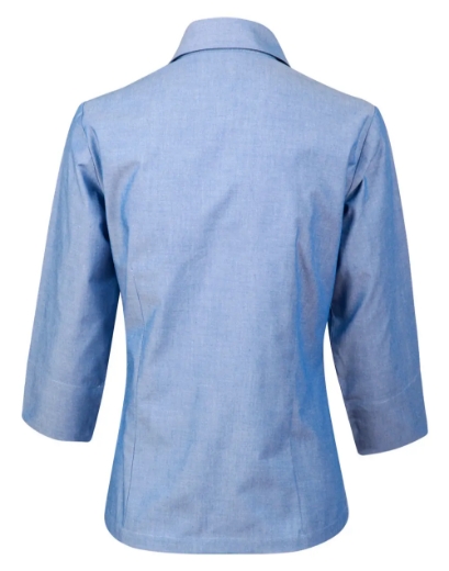 Picture of Winning Spirit, Ladies Chambray shirt 3/4 sleeve