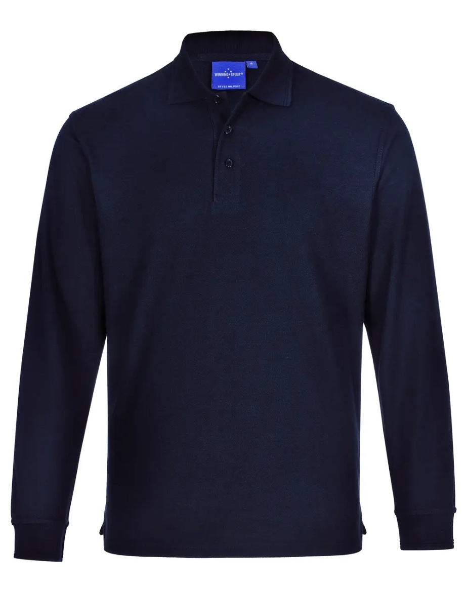 Picture of Winning Spirit, Adults Poly/Cotton Pique L/S Polo