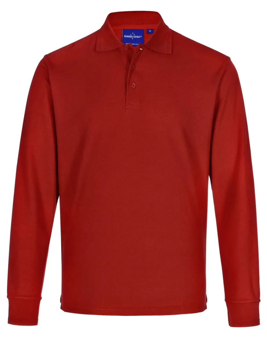 Picture of Winning Spirit, Adults Poly/Cotton Pique L/S Polo