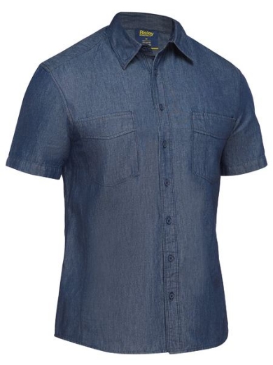 Picture of Bisley, Mens S/S Denim Work Shirt