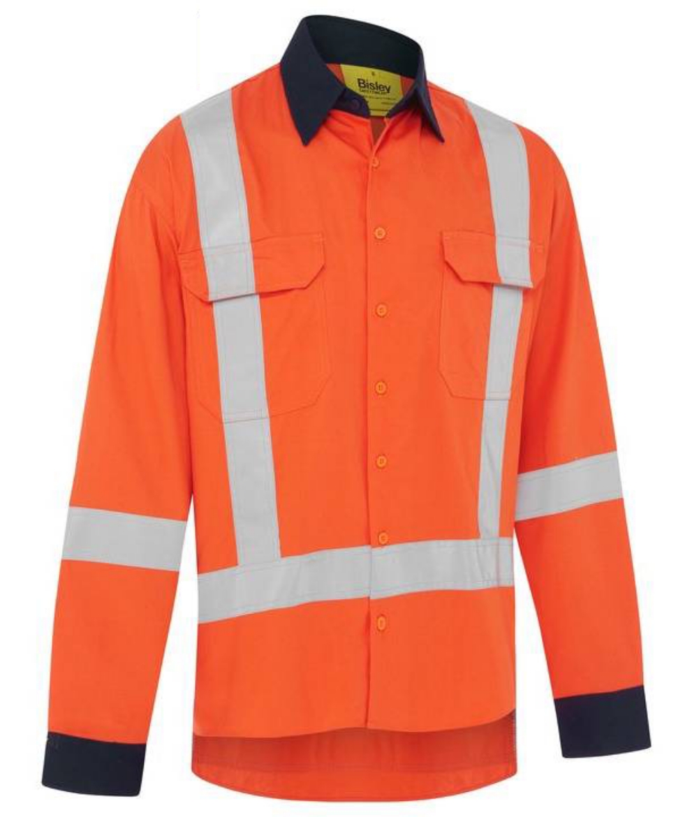 Picture of Bisley, X Taped Hi Vis Ttmc Cool Lightweight Drill Shirt