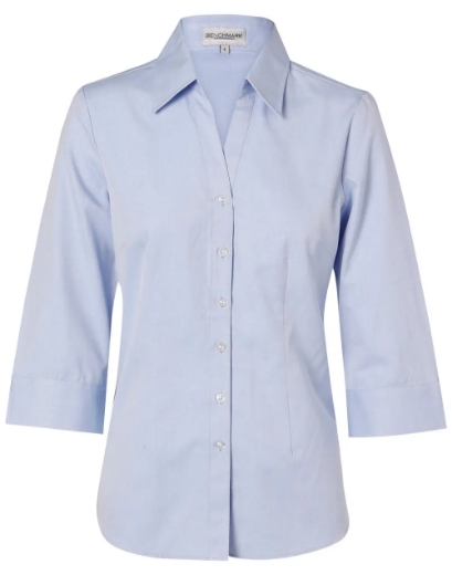 Picture of Winning Spirit, Ladies Oxford 3/4 Sleeve Shirt