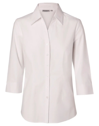 Picture of Winning Spirit, Ladies Fine Twill 3/4 Sleeve Shirt