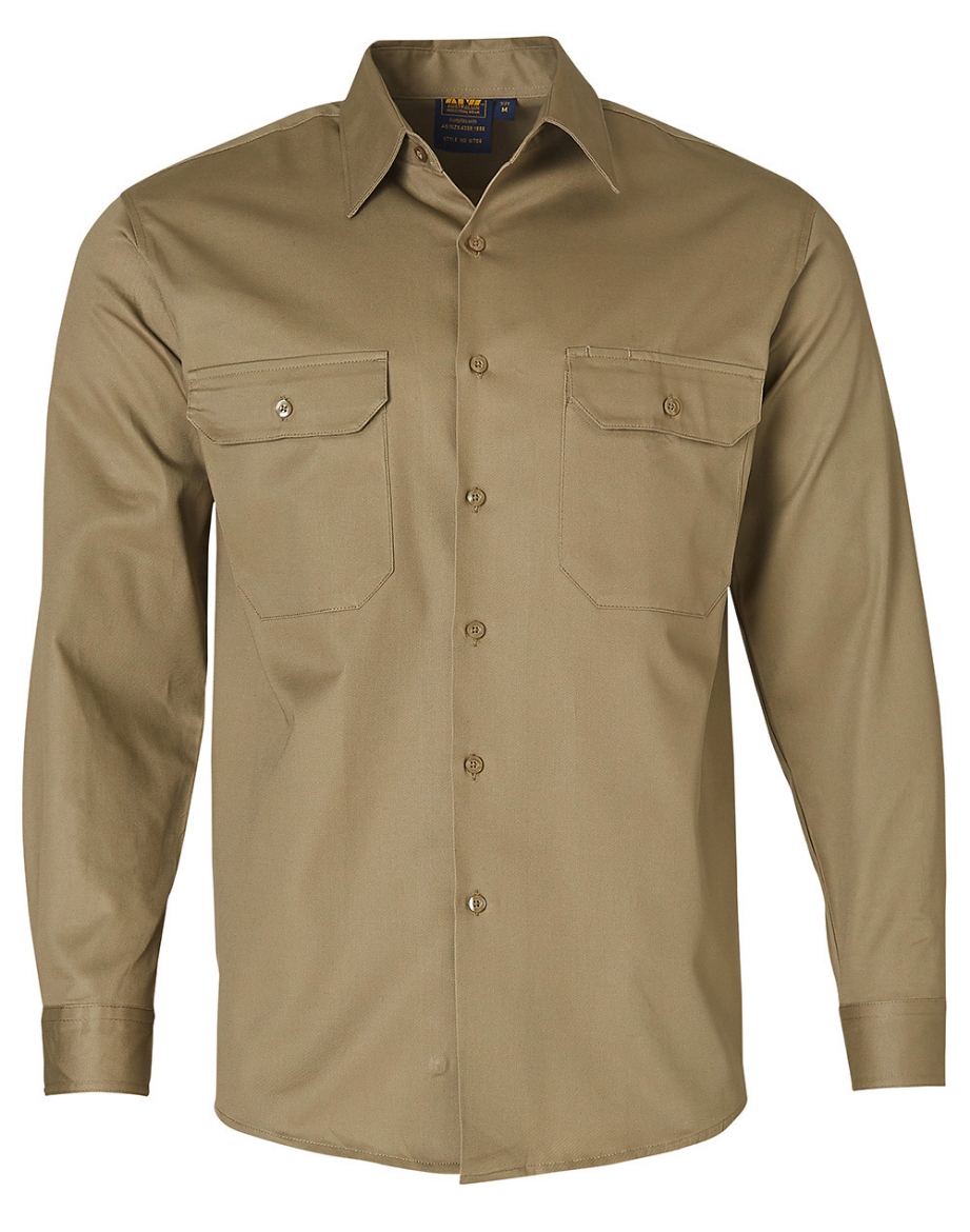 Picture of Winning Spirit, Mens Cotton Drill L/S Work Shirt