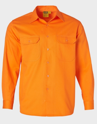 Picture of Winning Spirit, Mens High Visibility L/S Drill Shirt