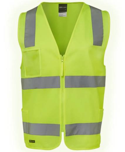 Picture of JB's Wear, HV (D+N) Zip Lime Safety Vest - Staff