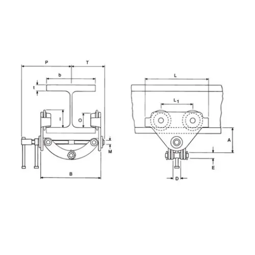 Picture of Beaver, YT Integral Push Trolley and Girder Clamps