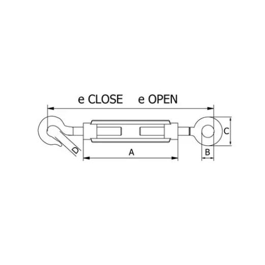 Picture of Beaver, Hook and Eye Commercial Turnbuckles