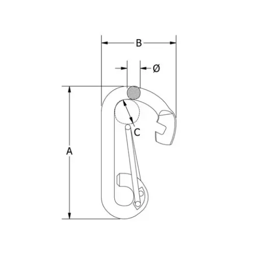 Picture of Beaver, G316 S/S Angled Spring Hook