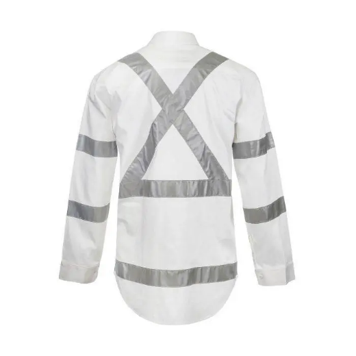 Picture of WorkCraft, Hi Vis Long Sleeve Shirt W X Pattern And CSR Reflective Tape -Night Use Only