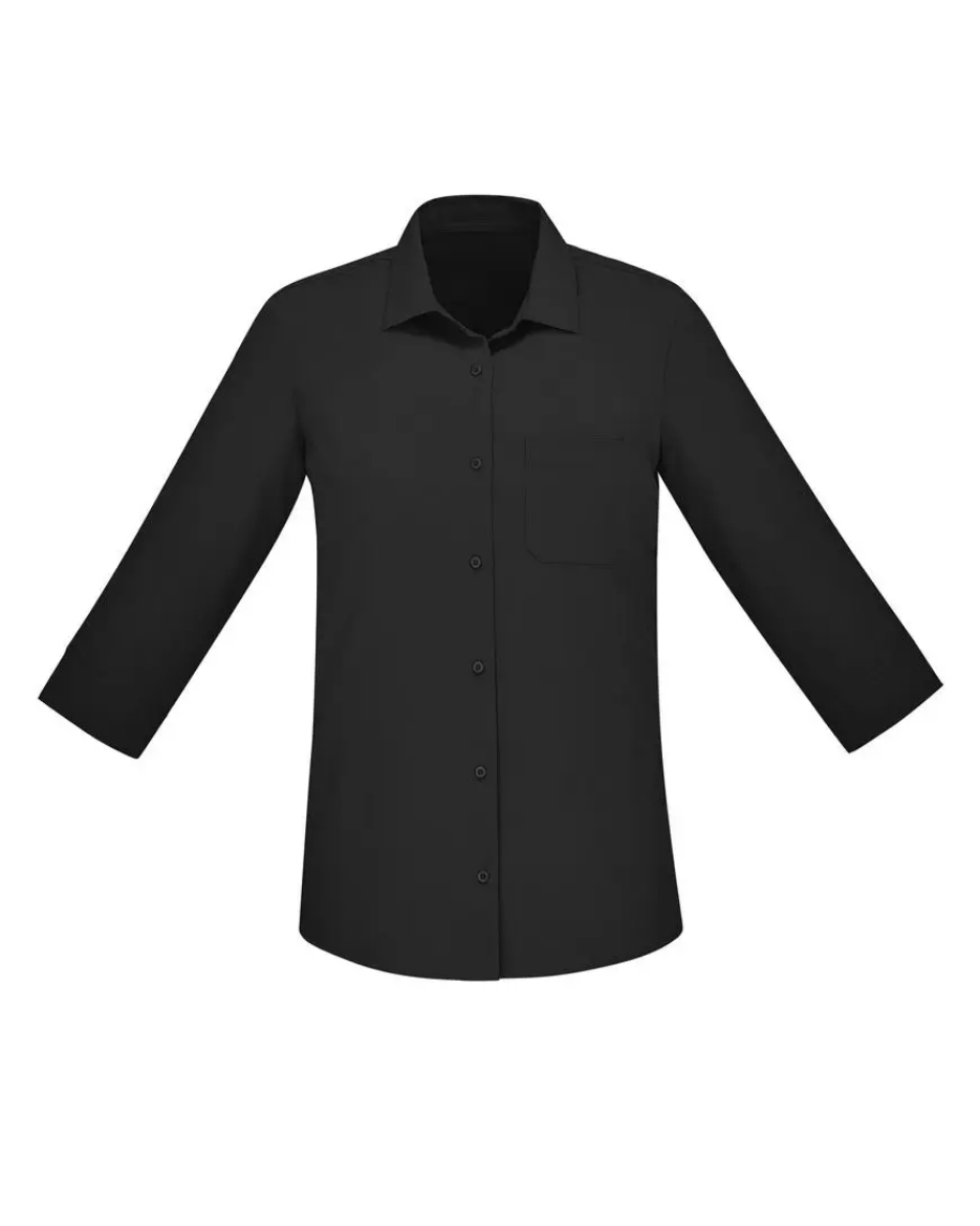 Picture of Biz Care Florence Womens Plain 3/4 Sleeve Shirt - Charcoal - Size 14